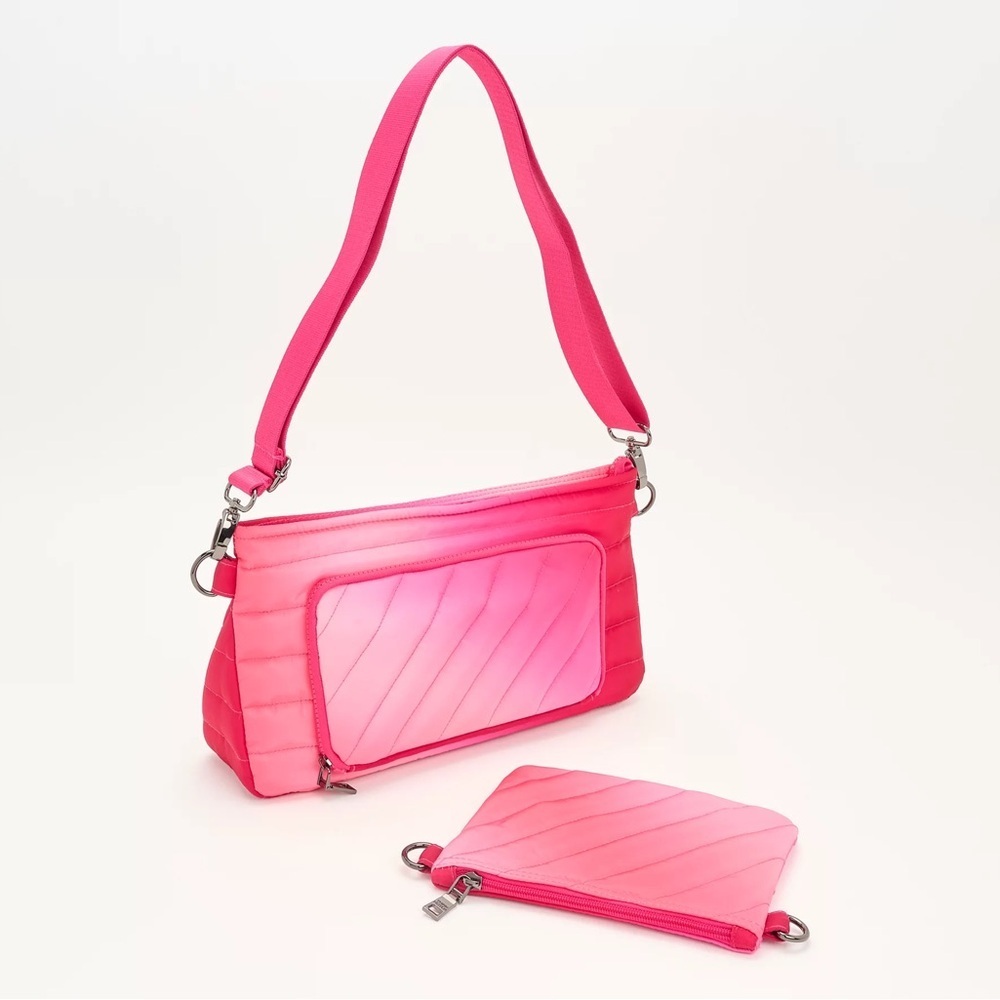 Think Royln Hot Pink Quilted Shoulder Bag with Detachable Pouch – RFID Protected